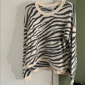 Sincerely Jules Black and Cream Zebra Sweater